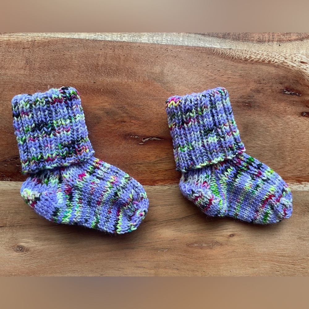 Hand knit Baby Socks—that will actually stay on your baby’s feet!